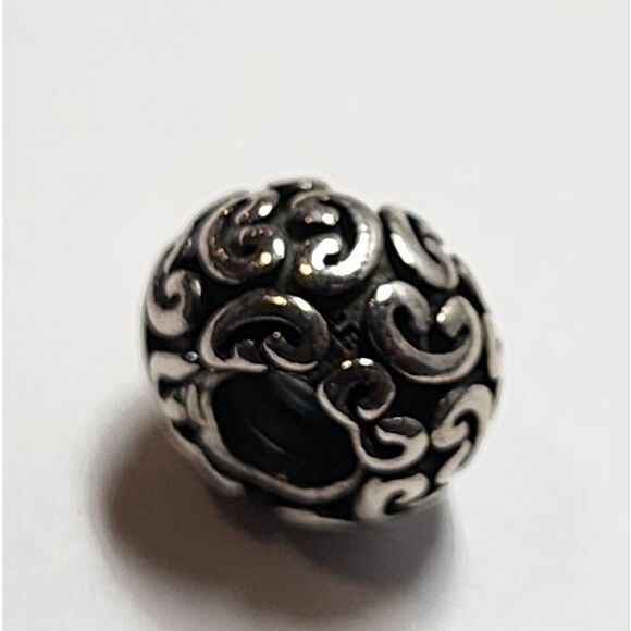 AUTHENTIC PANDORA 925 ALE STERLING SILVER FEELING GROOVY SWIRL BALL CHARM - Picture 2 of 3